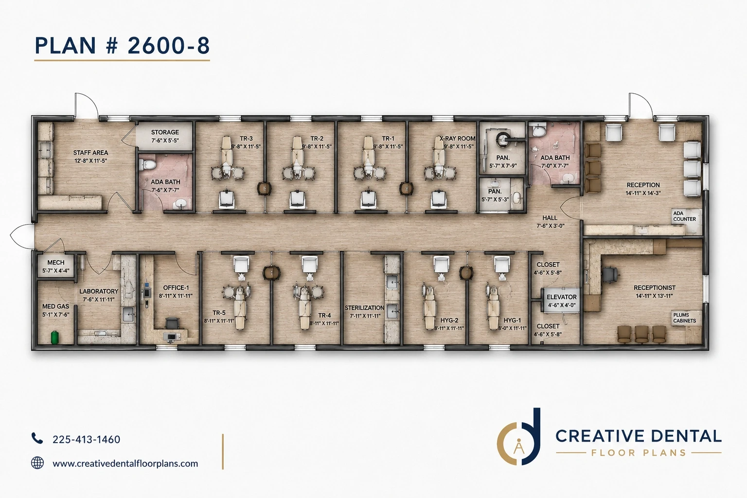 2D Floor Plan — Plan #2600-8